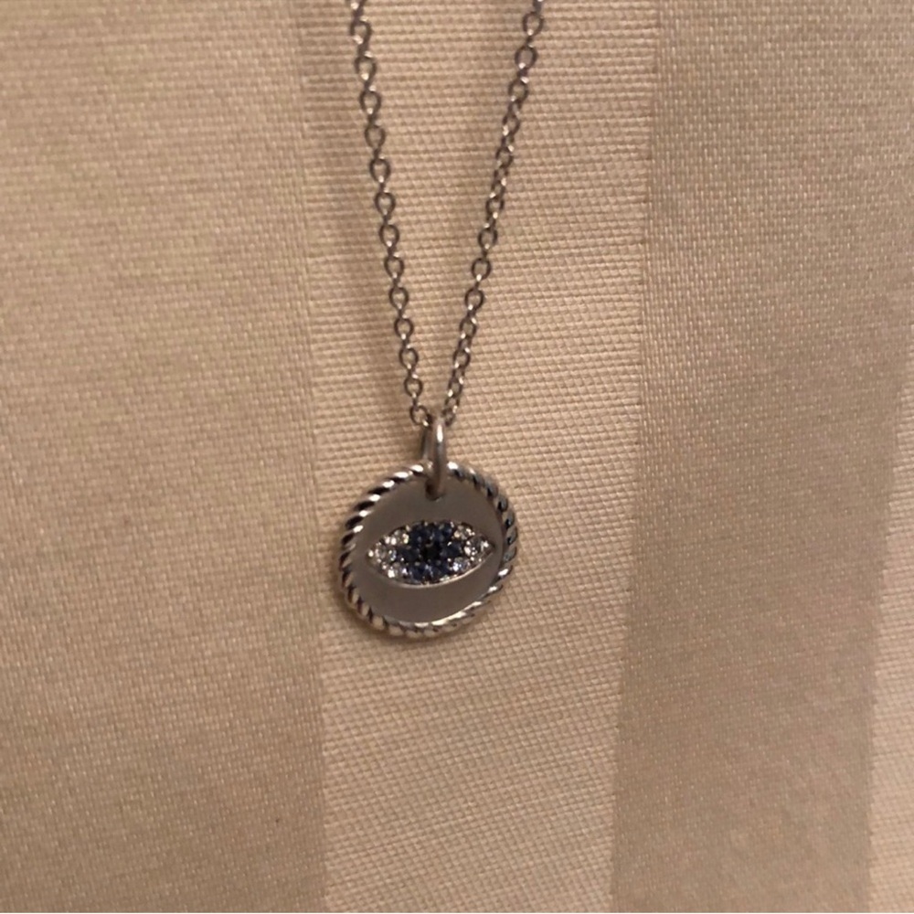 David Yurman Evil Eye White Gold Necklace - Picture 3 of 3